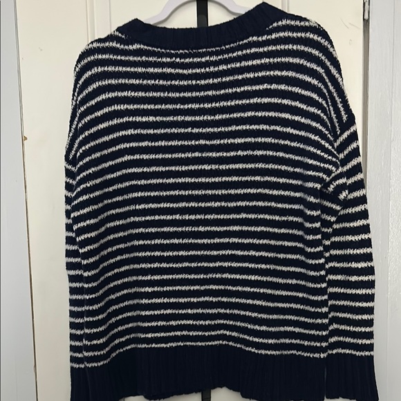 Striped Black and White Women's Sweater - Picture 3 of 4